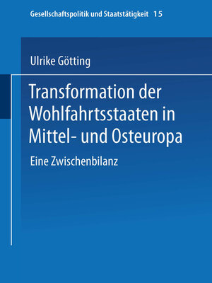 cover image of Transformation der Wohlfahrtsstaaten in Mittel- und Osteuropa